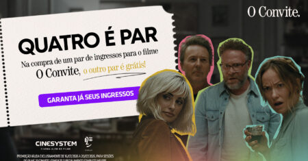 Cinesystem e O2 Play lançam promoção “Quatro é Par” e garantem 2 ingressos gratuitos para grupos de quatro pessoas que assistirem a O Convite
