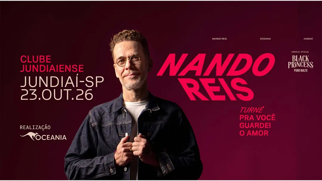 Nando Reis se apresenta em Jundiaí com a turnê Pra Você Guardei o Amor em outubro de 2026. Foto: Léo Aversa