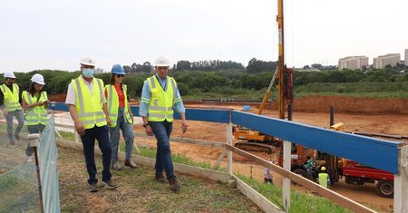Prefeitura acompanha obras da nova ETE de Hortolândia; operação está prevista para 2028