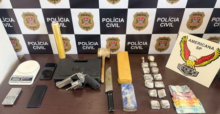 Dise apreende 1,87 kg de maconha e revólver em Hortolândia